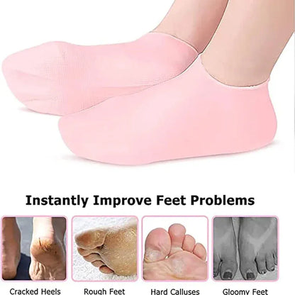 IMPORTED QUALITY Silicone Gel Moisturizing Socks Prevent Foot Heel Crack Shoes