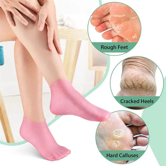 IMPORTED QUALITY Silicone Gel Moisturizing Socks Prevent Foot Heel Crack Shoes
