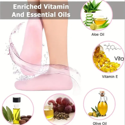 IMPORTED QUALITY Silicone Gel Moisturizing Socks Prevent Foot Heel Crack Shoes